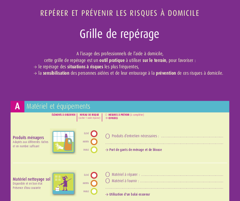 repérer et prévenir les risques professionnels à domicile